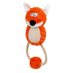 Іграшка для собак Лисиця з пищалкою та мотузкою GiGwi ECO FRIENDZ