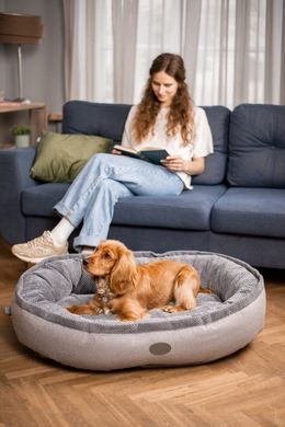Donut Soft Touch Gray Oval Bed