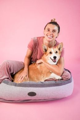 Donut Soft Touch Gray Oval Bed