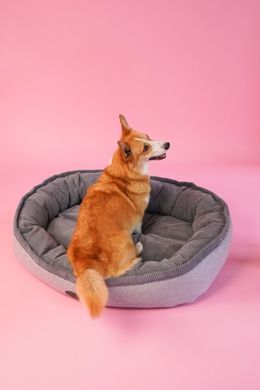 Donut Soft Touch Gray Oval Bed