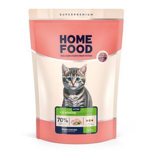 Сухой корм HOME FOOD для котят Fresh Chicken For kittens 1-12 months, 1.6 кг