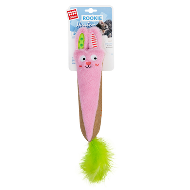 Іграшка для котів "Кролик рожевий з шарудінням" GiGwi ROOKIE HUNTER