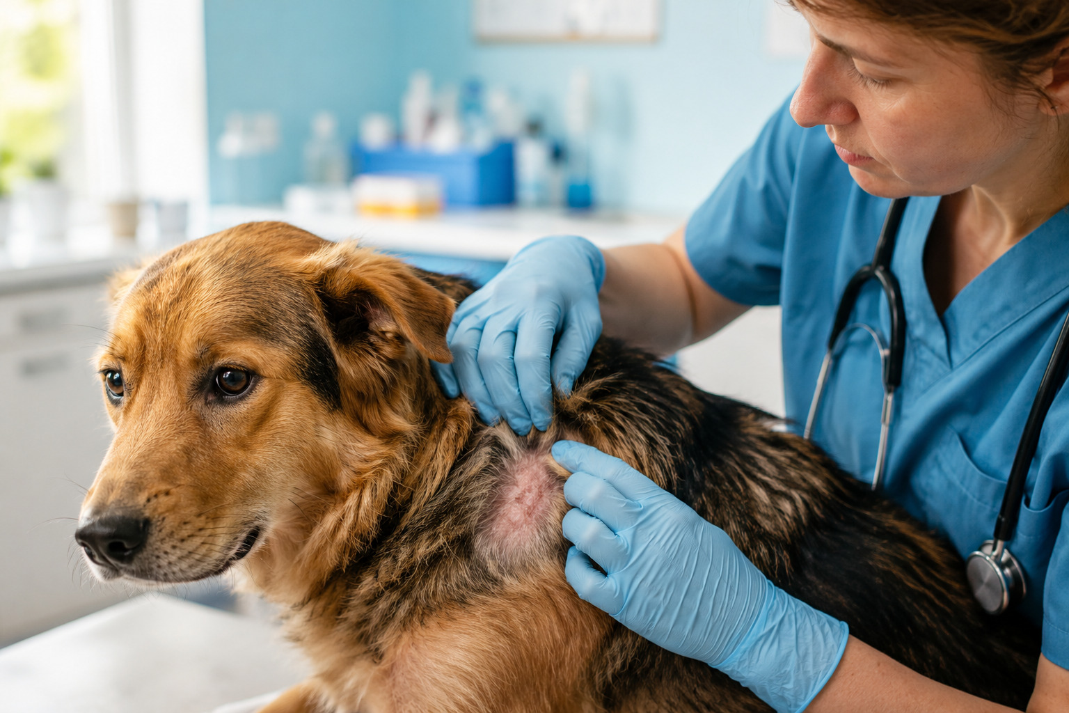 Dog with problematic skin
