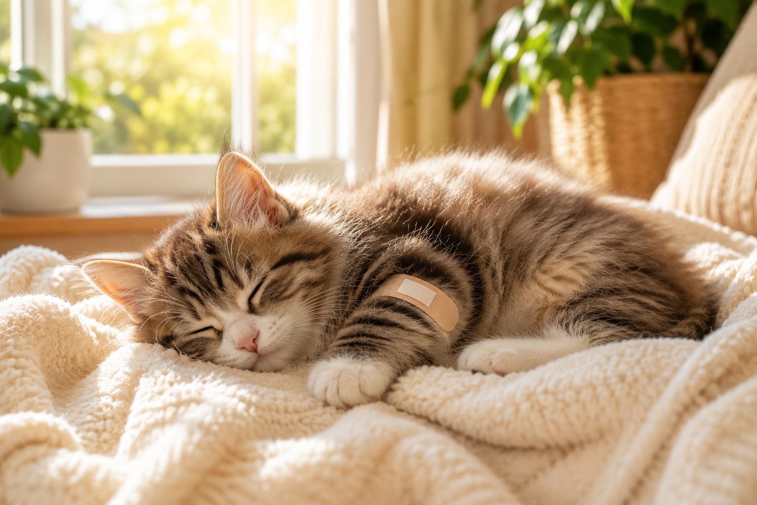 Котенок после прививки