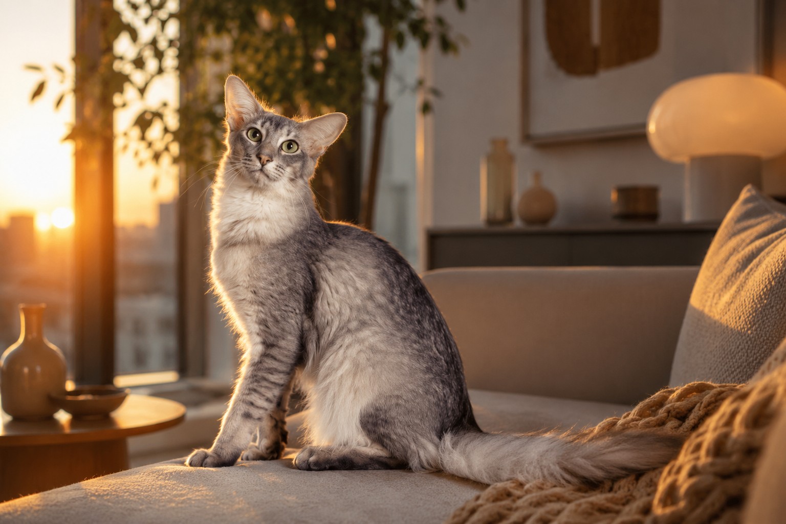 Oriental Longhair cat close-up