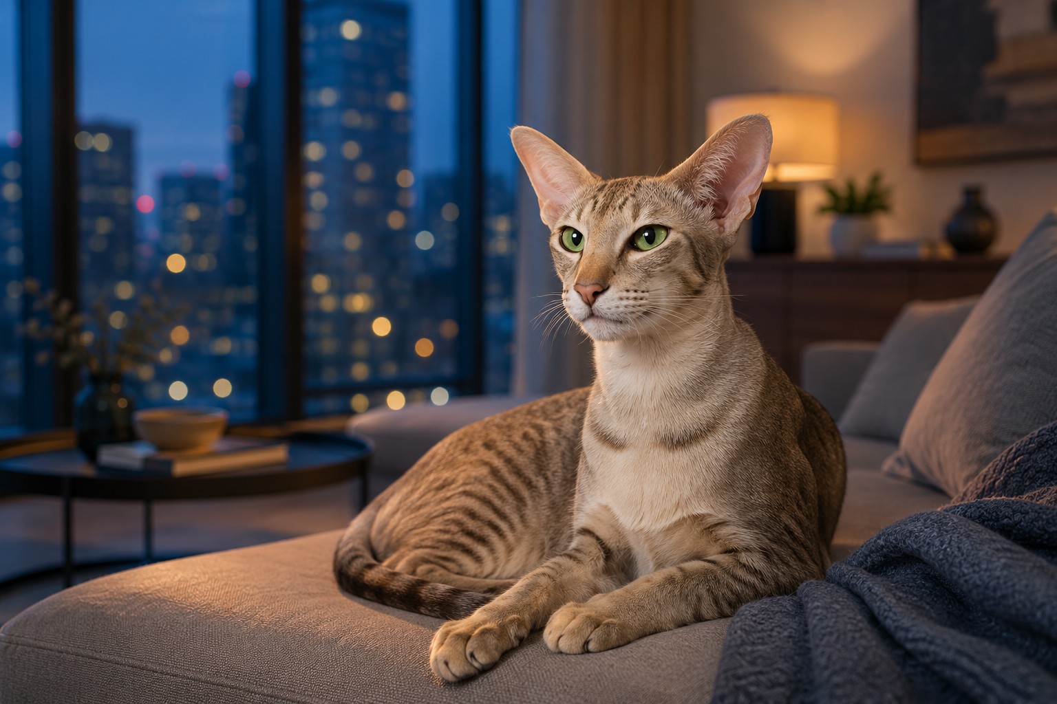 Oriental Shorthair cat at home