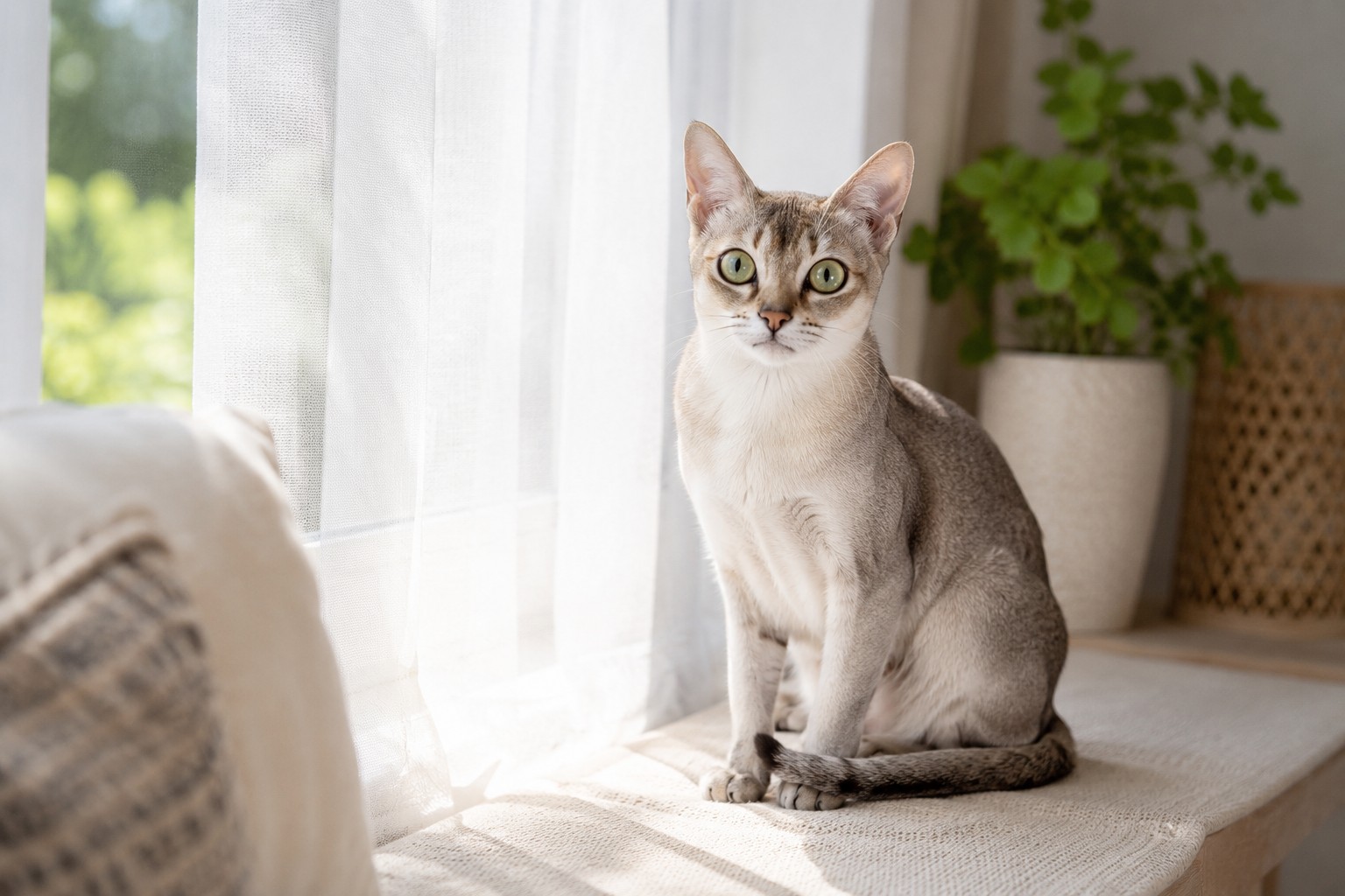Singapura cat at home