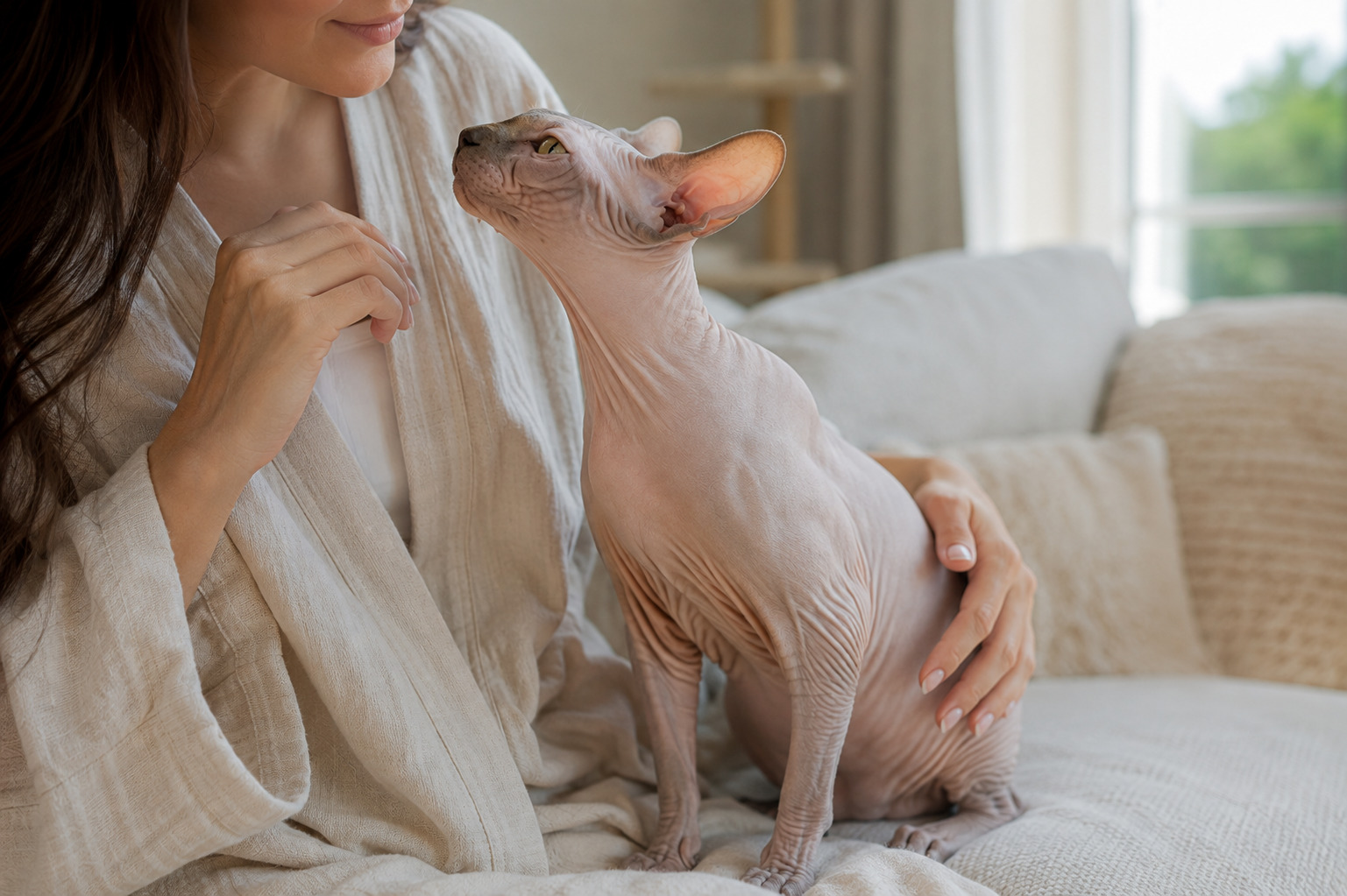 Canadian Sphynx at home