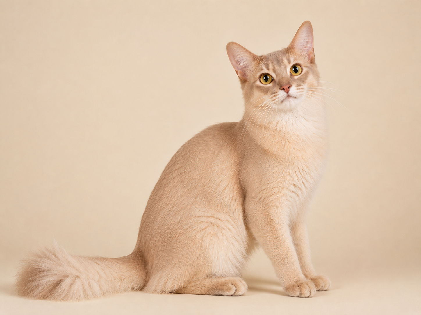 Fawn Somali cat